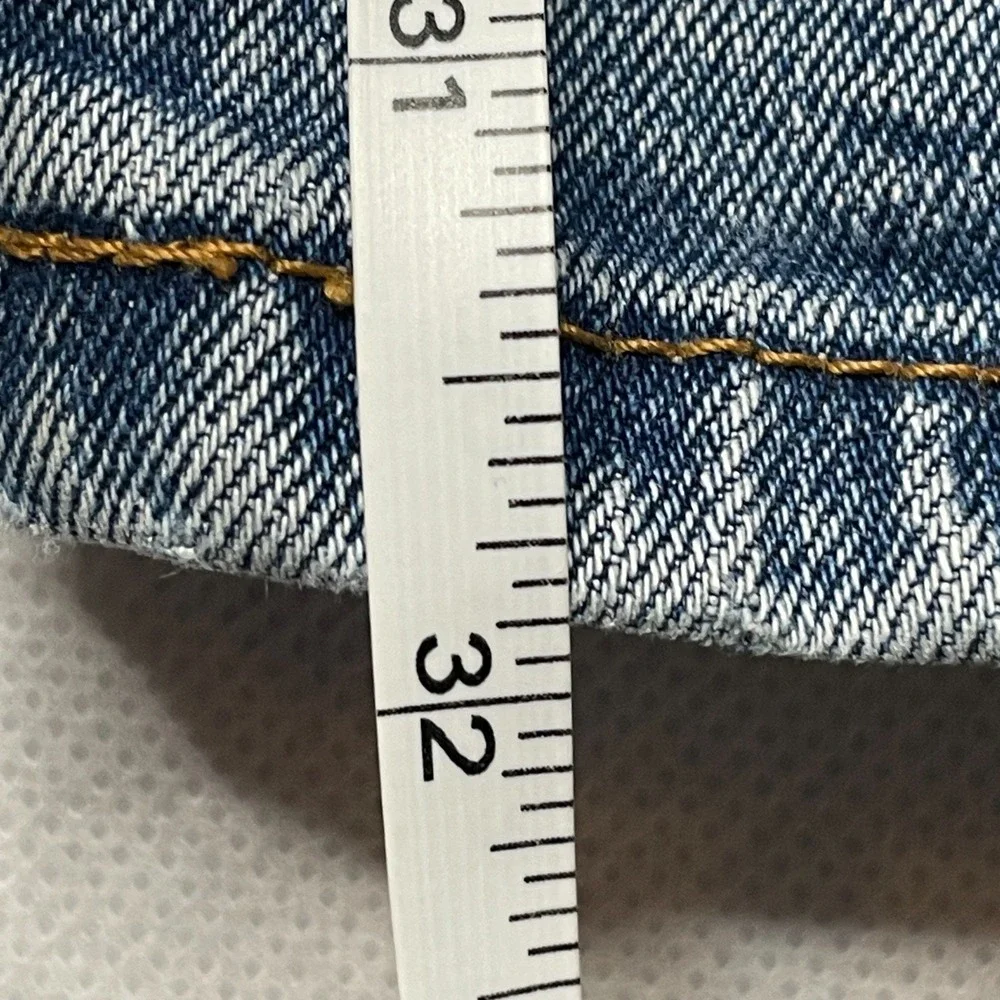 Levis 511 Mens Jeans 34x32 Light Wash Slim Jeans Frayed Hem Denim